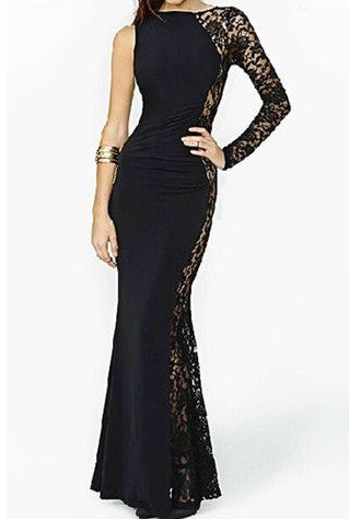 Long Sleeve Lace Mermaid Dress - Eccentrik Collections, LLC