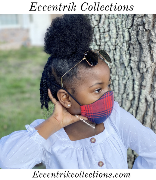 Adults & Kids Plaid Washable Face Mask (Unisex) - Eccentrik Collections, LLC