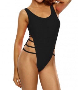 Black Strappy One Piece Swimsuit - Eccentrik Collections, LLC