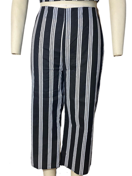 Stripe Crop Top Pant Set - Eccentrik Collections, LLC