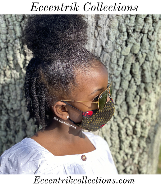 Kids African Print Washable Face Mask (Small & Young) - Eccentrik Collections, LLC