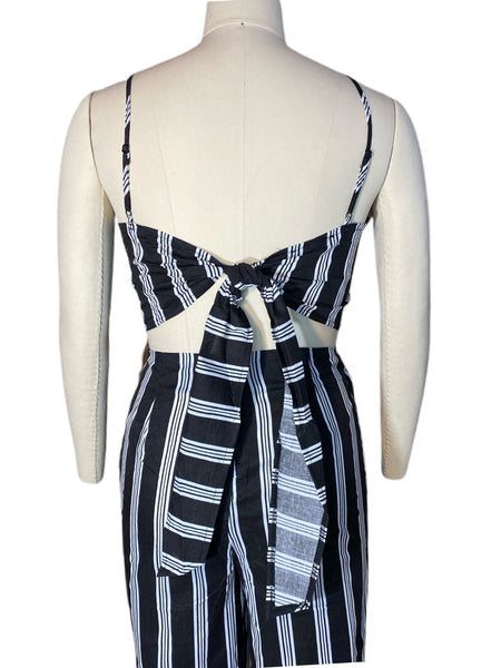Stripe Crop Top Pant Set - Eccentrik Collections, LLC
