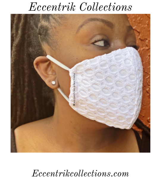 White Mesh Washable Face Mask - Eccentrik Collections, LLC