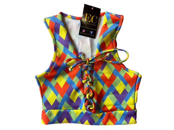 Multi Colored Two Piece Skirt Set - Eccentrik Collections, LLC