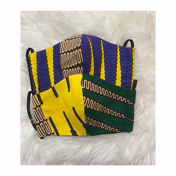 Small Kids African Print Washable Face Mask - Eccentrik Collections, LLC