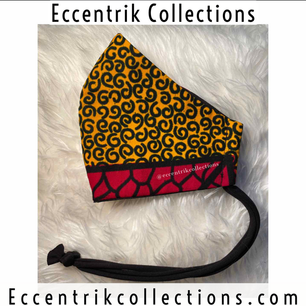 Unisex African Print Washable Face Mask - Eccentrik Collections, LLC