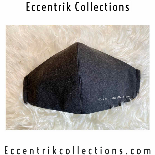 Unisex Charcoal Black Washable Face Mask - Eccentrik Collections, LLC