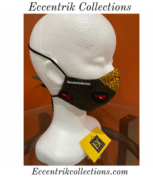 Young Kids African Print Washable Face Mask - Eccentrik Collections, LLC