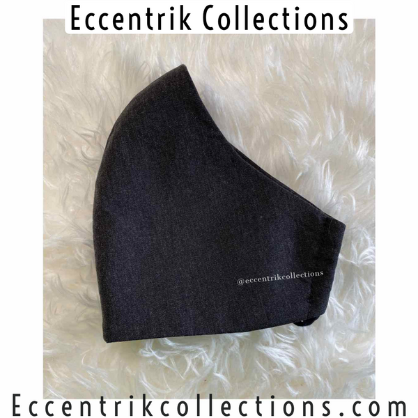 Unisex Charcoal Black Washable Face Mask - Eccentrik Collections, LLC