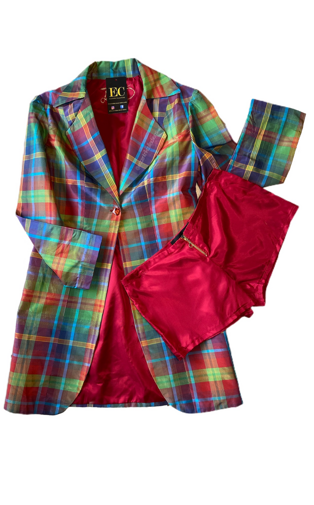Handmade 100% Raw Silk Blazer Set - Eccentrik Collections, LLC