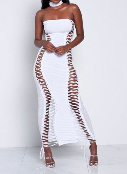 Off Shoulder Bandage Dress - Eccentrik Collections, LLC