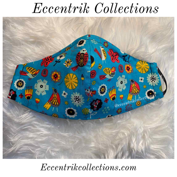 Bird Printed Washable Face Mask - Eccentrik Collections, LLC