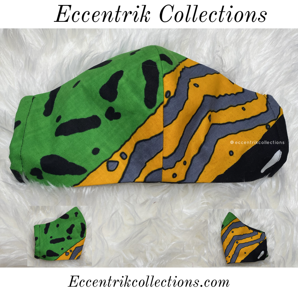 African Print Washable Face Mask (Unisex) - Eccentrik Collections, LLC