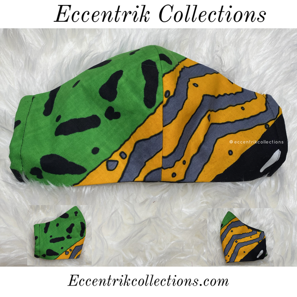 African Print Washable Face Mask (Unisex) - Eccentrik Collections, LLC