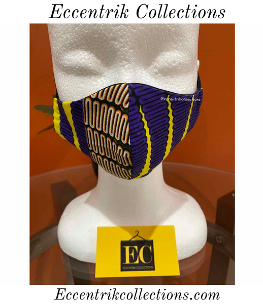 Small Kids African Print Washable Face Mask - Eccentrik Collections, LLC