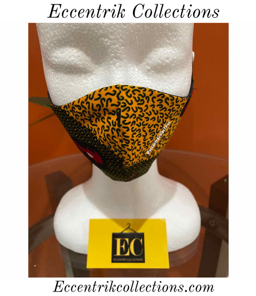 Young Kids African Print Washable Face Mask - Eccentrik Collections, LLC