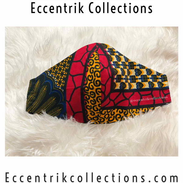 Unisex African Print Washable Face Mask - Eccentrik Collections, LLC