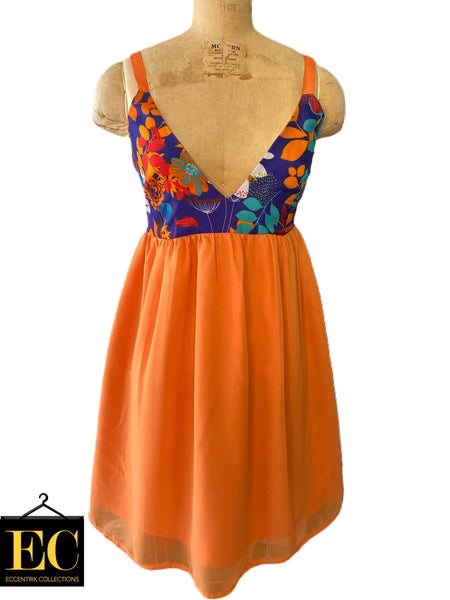 Orange Handmade Babydoll Dress - Eccentrik Collections, LLC