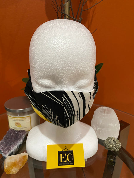Black Printed Washable Face Mask - Eccentrik Collections, LLC