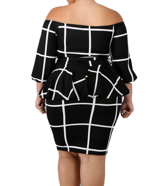 Black Peplum Dress - Eccentrik Collections, LLC