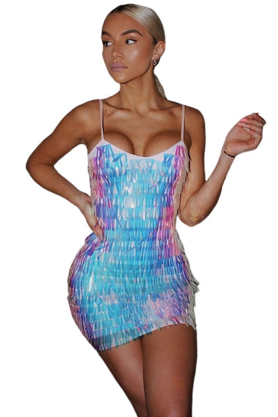 Sequin Droplet Detail Bodycon Dress - Eccentrik Collections, LLC