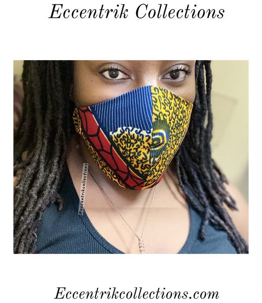 Unisex African Print Washable Face Mask - Eccentrik Collections, LLC
