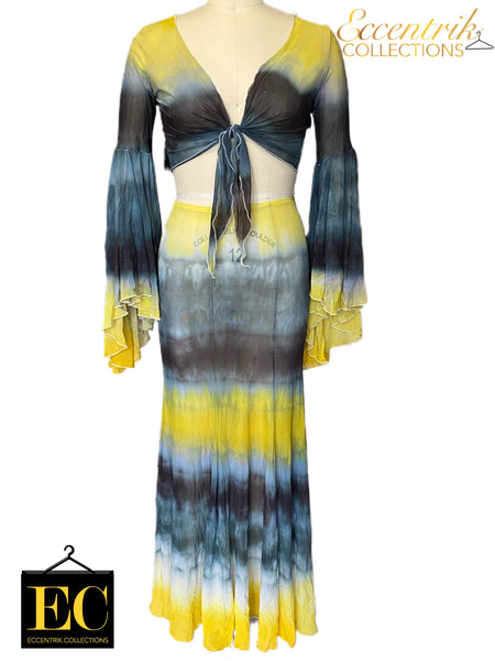 Tye Dye Sheer Maxi Skirt Set - Eccentrik Collections, LLC