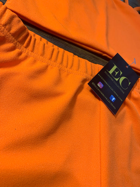 Neon Orange Two Piece Biker Set - Eccentrik Collections, LLC