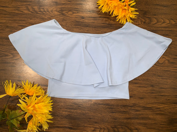 Off Shoulder Frill Crop Top - Eccentrik Collections, LLC