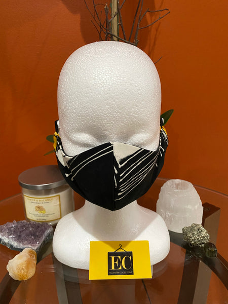 Black Printed Washable Face Mask - Eccentrik Collections, LLC 