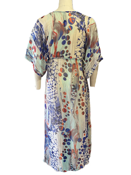 Handmade Printed Sheer Maxi Dress - Eccentrik Collections, LLC 