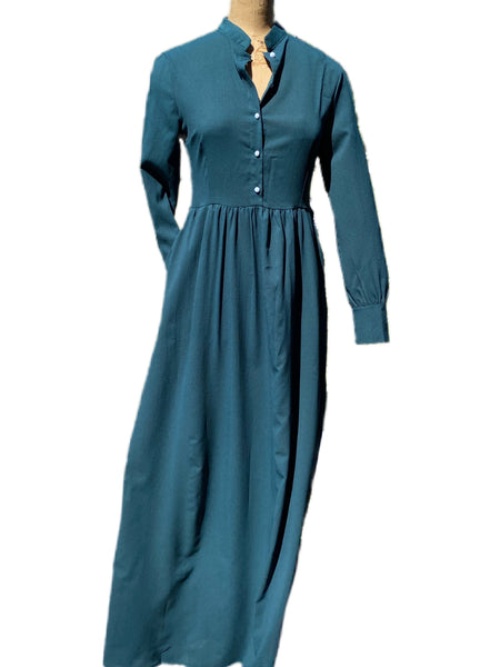 Green Long Sleeve Maxi Dress - Eccentrik Collections, LLC 