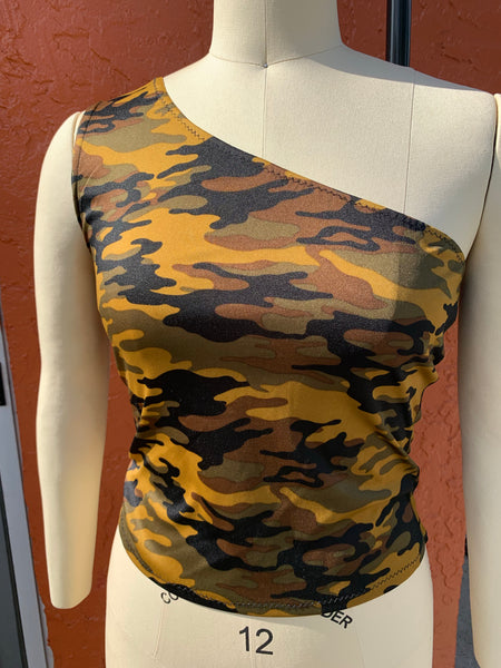 Camouflage One Shoulder (Handmade) - Eccentrik Collections, LLC 