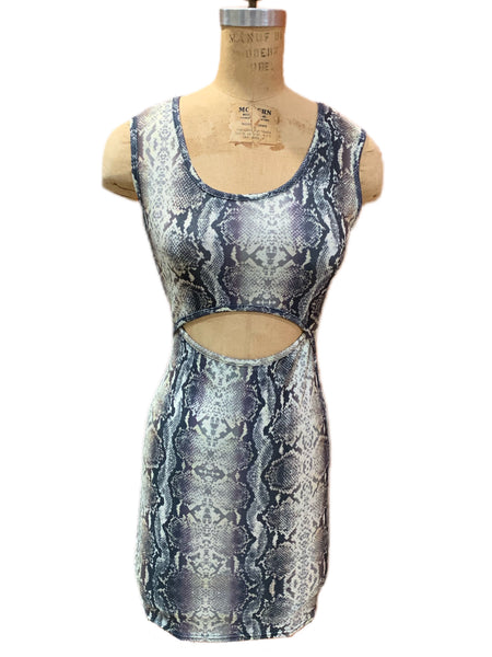 Snake Print Cut Out Bodycon Dress - Eccentrik Collections, LLC 
