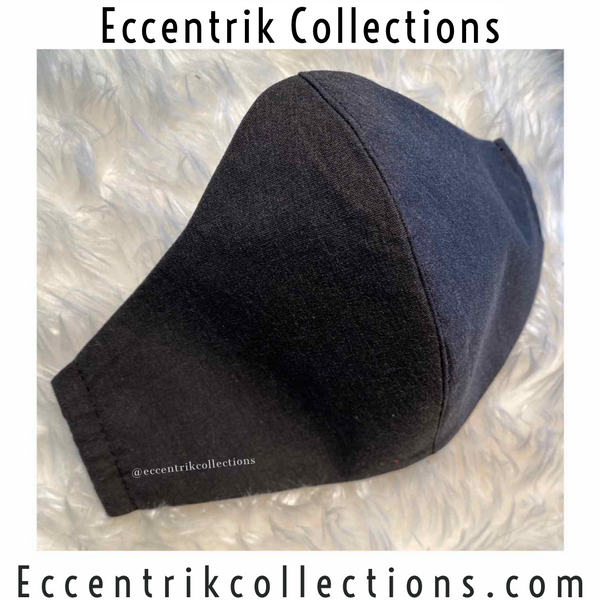 Unisex Charcoal Black Washable Face Mask - Eccentrik Collections, LLC 