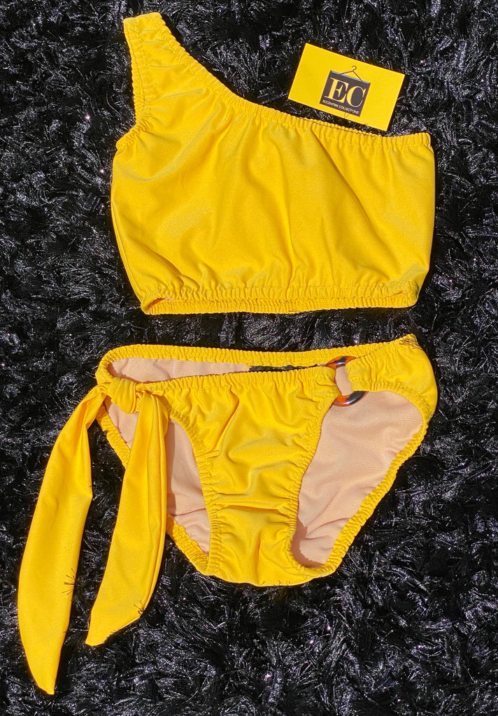 Mustard Two Piece Swimsuit Set - Eccentrik Collections, LLC 