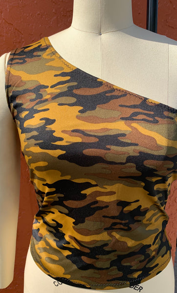 Camouflage One Shoulder (Handmade) - Eccentrik Collections, LLC 