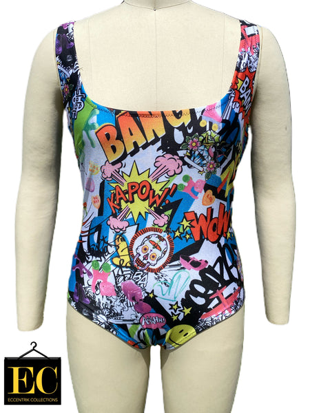 Graffiti One Piece Swimsuit - Eccentrik Collections, LLC 