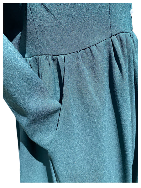 Green Long Sleeve Maxi Dress - Eccentrik Collections, LLC 
