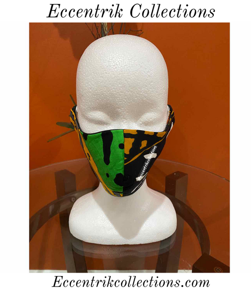 African Print Washable Face Mask (Unisex) - Eccentrik Collections, LLC 
