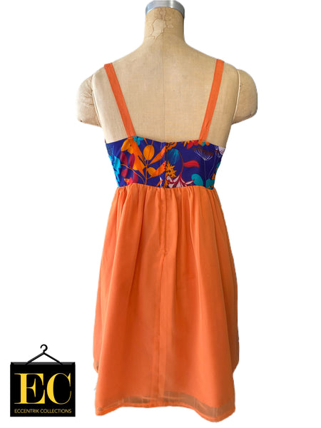 Orange Handmade Babydoll Dress - Eccentrik Collections, LLC 