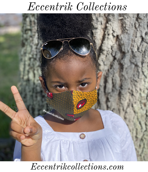 Kids African Print Washable Face Mask (Small & Young) - Eccentrik Collections, LLC 