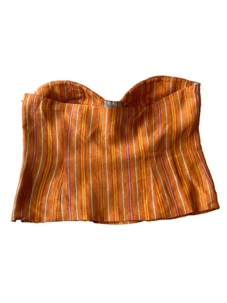 Stripe Handmade Linen Bustier - Eccentrik Collections, LLC 