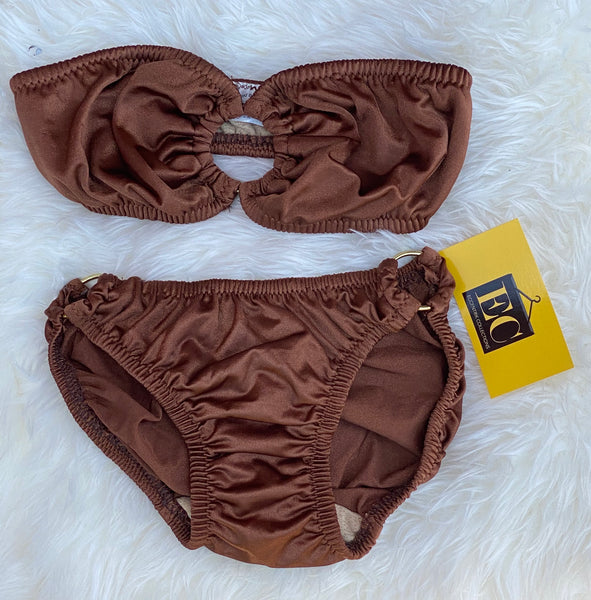 Brown Two Piece Swimsuit Set - Eccentrik Collections, LLC 