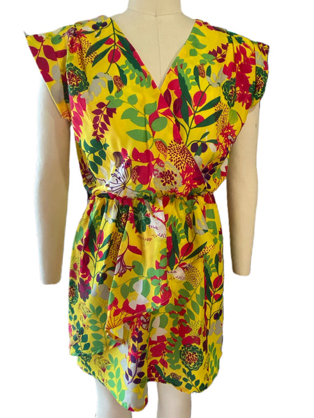 Tropical Print Handmade Dress - Eccentrik Collections, LLC 
