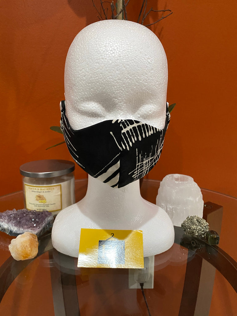 Black Printed Washable Face Mask - Eccentrik Collections, LLC 