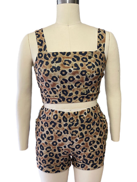 Leopard Print Short Set - Eccentrik Collections, LLC 