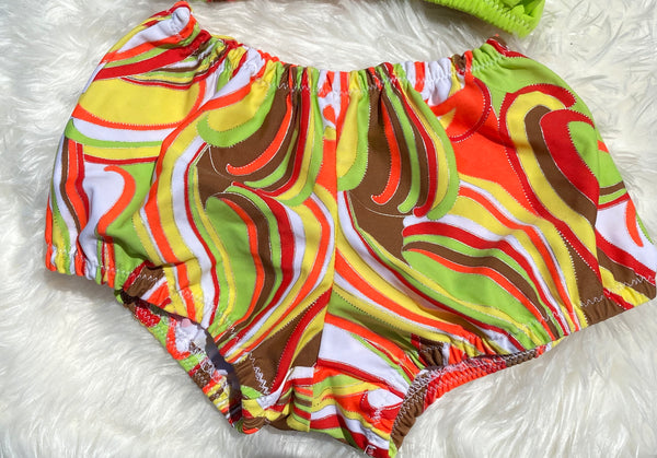 Printed Two Piece Boy Shorts Swimsuit Set - Eccentrik Collections, LLC 