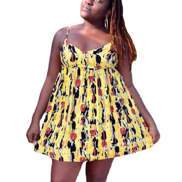 Handmade Yellow Babydoll Dress - Eccentrik Collections, LLC 