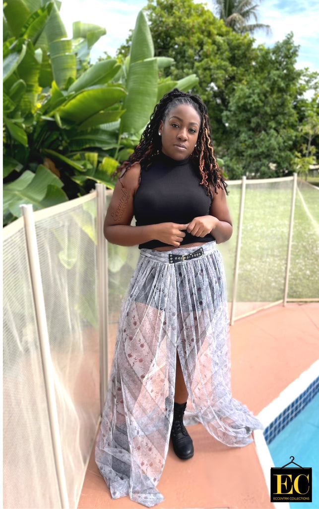 Plus size sheer maxi skirt Clearance
